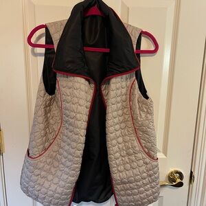 Stylish Quilted Vest with Red Trim